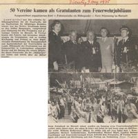Zeitungsbericht 100 Jahre FFw